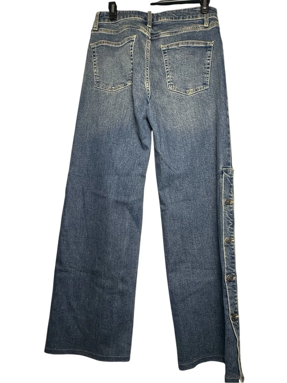 Nili‎ Lotan x Target High Rise Side Snap Wide Leg Jeans Medium Wash 4